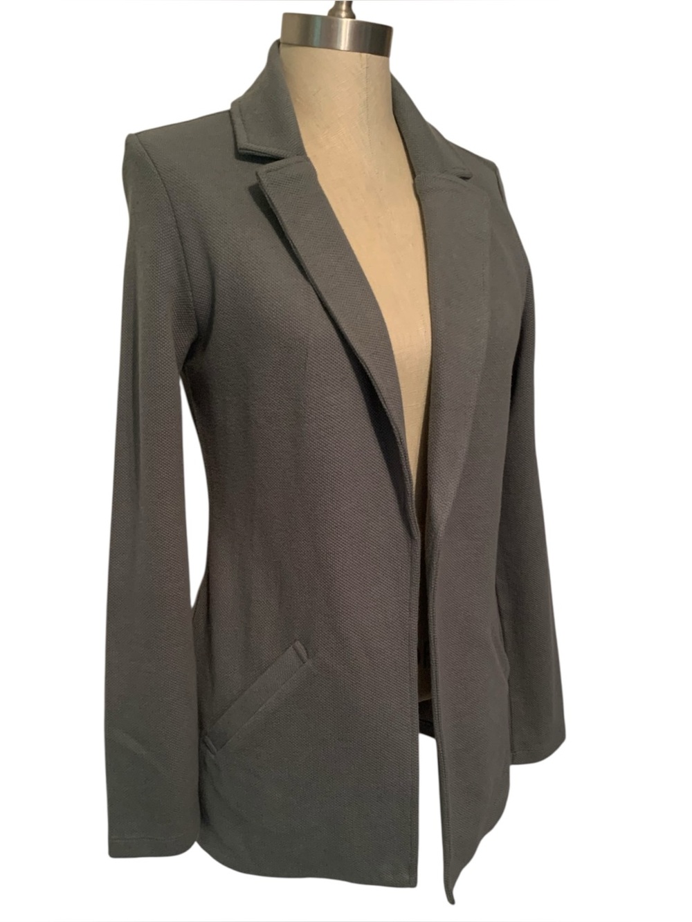 NWT Matty M Sage Open Front Pebble Textured Knit Blazer Jacket